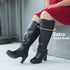 Kniehohe Stiefel für Damen I Hoch Chunky Absatz für alle Jahreszeiten und Anlässe